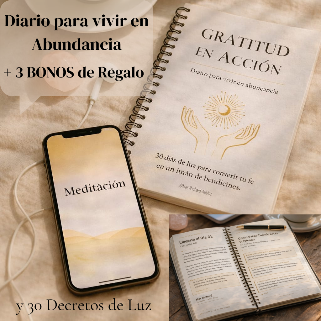GRATITUD EN ACCION - TU IMÁN DE BENDICIONES + 3 BONOS DE REGALO.